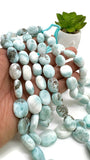 Larimar Oval beads • Size 12-18 x 10-15 mm • Length 16 Inch • AAA Quality • Natural Larimar Beads