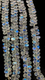 Moonstone  Briolette •4-4.5X5-7mm  6x9-10 mm 7x9mm size • 4A Quality • Length 10 Inch • Rainbow Moonstone  Pear Briolette Beads