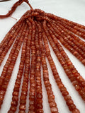 Sunstone faceted Roundel 5-7 mm Necklace, 16 Inch Strand- good Quality - Natural Sunstone Faceted Roundel beads