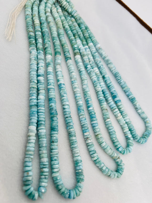 Larimar faceted 6mm Heishi , Length 16 Inch Larimar Good Quality beads - Larimar Heishi/tyre faceted Beads.