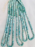 Larimar faceted Heishi 6mm , Length 16 Inch Larimar Good Quality beads - Larimar Heishi/tyre faceted Beads.