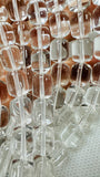 Crystal Tube Beads 9x11 mm size , Crystal Cylindrical Beads - 38 cm Strand - Natural Clear Crystal Beads