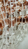 Crystal Tube Beads 9x11 mm size , Crystal Cylindrical Beads - 38 cm Strand - Natural Clear Crystal Beads