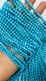 4MM Sleeping Beauty Turquoise Round Beads -100 % Natural Turquoise - Length 40 cm - Turquoise Round Blue AAAA Quality