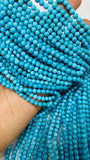 4MM Sleeping Beauty Turquoise Round Beads -100 % Natural Turquoise - Length 40 cm - Turquoise Round Blue AAAA Quality