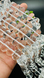 Crystal Roundel Beads • 12 / 14mm Size • Length 40 cm • 100% Natural Clear Crystal Beads • AAA Quality