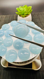 Aquamarine Round Cabs • 20 mm Size • Pack of 1 Pc • Natural Aquamarine cabochon• AAA Quality•  Flat Back Cabochons