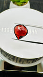 Garnet Heart Cut Stone 17 mm size • Pack of 1 Piece • Weight 17 Cts •  AAA Quality Natural Garnet Cut Stone • Orissa(India) Mines