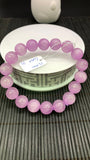 Kunzite Bracelet - 12 mm Size - Code# D5 - AAAA Quality - Natural Kunzite Round Bracelet - Length 7.5 Inch