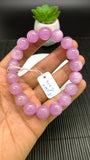 Kunzite Bracelet - 12 mm Size - Code# D6 - AAAA Quality - Natural Kunzite Round Bracelet - Length 7.5 Inch