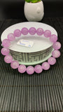 Kunzite Bracelet - 12 mm Size - Code# D6 - AAAA Quality - Natural Kunzite Round Bracelet - Length 7.5 Inch