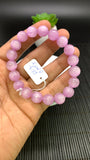 Kunzite Bracelet - 10 mm Size - Code# D8 - AAAA Quality - Natural Kunzite Round Bracelet - Length 7.5 Inch