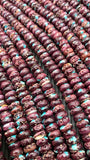 Purple Spiny Oyster Shell with Turquoise Rondelle Beads • 6/ 8 mm Size • 40 cm length • AAA Quality • Spiny oyster Roundel Beads