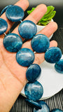 Neon Apatite Coin Beads - 20 / 24  mm Size - 40 cm Length - AAA Quality- Neon Apatite Shape Beads