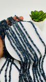 Blue Sapphire Faceted Cube Beads • 4 mm Size • Length 40 cm • AA Quality • Natural Sapphire Box Beads •