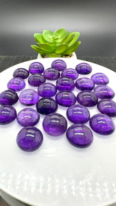 Amethyst Round Cabs • 12 mm Size •  Pack of 1 Piece • AAA Quality •  Natural Amethyst Cabochons •