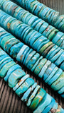 Turquoise Heishi Beads- 16 mm Size - 40 cm Length - AAA Quality- Natural Turquoise Rondelle Beads