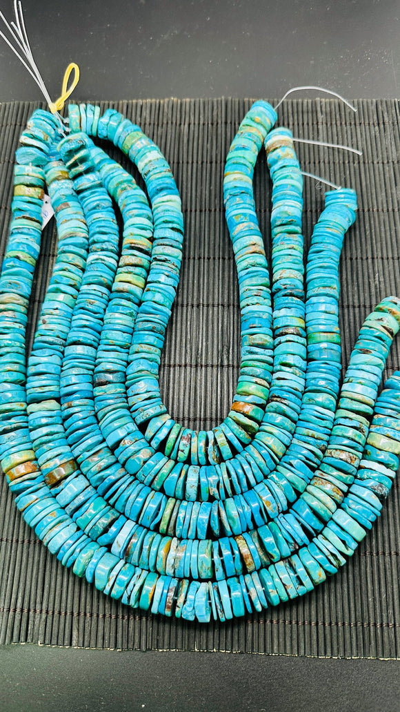 Turquoise Heishi Beads- 16 mm Size - 40 cm Length - AAA Quality- Natural Turquoise Rondelle Beads