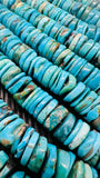 Turquoise Heishi Beads- 12 mm Size - 40 cm Length - AAA Quality- Natural Turquoise Rondelle Beads