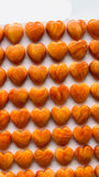 Spiny Oyster Shell Heart Cabs • 10 mm Size • Pack of 4 Piece • AAA Quality • Natural Shell Cabochon •