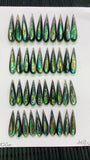 Abalone Shell Pear Cabs- 5x20 mm Size- Pack of 4 Pcs- AAAA Quality- Natural Abalone Cabochons