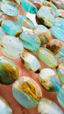 Peruvian Opal Faceted Oval Beads • 9X11 mm Size • Length 10 Inch • AAA Quality • Natural Peruvian Opal beads • Origin Peru