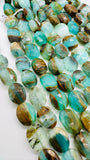 Peruvian Opal Faceted Oval Beads • 9X11 mm Size • Length 10 Inch • AAA Quality • Natural Peruvian Opal beads • Origin Peru