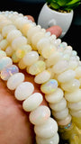 Ethiopian Opal Faceted Roundel Beads • 8-13 mm size • Code A1 • 16 Inch Strand • AAA Quality • Natural Ethiopian Opal Rondelle Beads