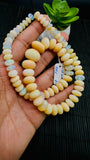 Ethiopian Opal Faceted Roundel Beads • 7 to 17 mm size • Code A3 • 16 Inch Strand • AAA Quality • Natural Ethiopian Opal Rondelle Beads