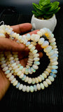 Ethiopian Opal Faceted Roundel Beads • 7 to 14 mm size • Code A5 • 16 Inch Strand • AAAA Quality • Natural Ethiopian Opal Rondelle Beads