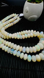 Ethiopian Opal Faceted Roundel Beads • 7 to 14 mm size • Code A5 • 16 Inch Strand • AAAA Quality • Natural Ethiopian Opal Rondelle Beads