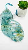 Aquamarine Faceted Roundel Beads • 5 to 10 mm Size • Length 16 Inch • AAA Quality • Natural Aquamarine Rondelle Beads