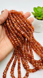 Sunstone Faceted Roundel Beads • 6.5 to 8 mm Size •  16 Inch Length •  AAA Quality - Natural Sunstone Rondelle Beads