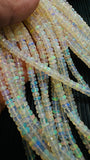 Ethiopian Opal Faceted Roundel Beads • 4- 6 mm size • 16 Inch Strand • AAAA Quality • Natural Ethiopian Opal Rondelle Beads