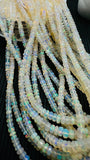 Ethiopian Opal Faceted Roundel Beads • 4- 6 mm size • 16 Inch Strand • AAAA Quality • Natural Ethiopian Opal Rondelle Beads