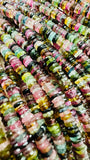 Tourmaline faceted Heishi Beads • 4.5 mm Size • AAA quality •  15" Strand • Natural Tourmaline faceted beads • Origin Madagascar