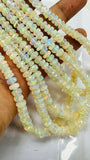 Ethiopian Opal Faceted Roundel Beads • 5-6 mm size • 16 Inch Strand • AAAA Quality • Natural Ethiopian Opal Rondelle Beads