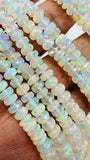 Ethiopian Opal Faceted Roundel Beads • 5-6 mm size • 16 Inch Strand • AAAA Quality • Natural Ethiopian Opal Rondelle Beads