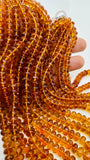 Madeira Citrine Faceted Roundel Beads • 5-8 mm Size • Length 16 Inch •  AAA grade • Natural Madeira Citrine Rondelle Beads