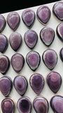 Wampum Quahog Shell Pear Cabs • 12x16 / 13x18 mm Size • Pack of 1 Piece • AAA Quality • Natural Wampum Shell Cabochon • Flat Back