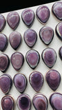 Wampum Quahog Shell Pear Cabs  • 12x16 / 13x18 mm Size • Pack of 1 Piece • AAA Quality • Natural Wampum Shell Cabochon •  Flat Back