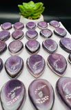 Wampum Quahog Shell Pear Cabs • 12x16 / 13x18 mm Size • Pack of 1 Piece • AAA Quality • Natural Wampum Shell Cabochon • Flat Back