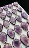 Wampum Quahog Shell Pear Cabs • 12x16 / 13x18 mm Size • Pack of 1 Piece • AAA Quality • Natural Wampum Shell Cabochon • Flat Back
