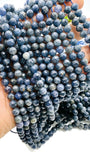 Blue Sapphire Round Faceted Beads • 5 / 6 mm Size • Length 40 cm • AAA Quality • Natural Sapphire Beads •