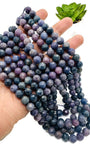 Blue Sapphire Round Faceted Beads • 8 mm Size • Length 40 cm • AA Quality • Natural Sapphire Beads •