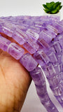 Lavender Amethyst Tube Beads • 9x12 mm Size • Natural Lavender Amethyst Cylindrical Beads•  Length 40 Cm • Origin Brazil