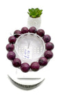 Ruby Bracelet • 15 mm Size • Code D4 • 7.5  Inch Length • AAA Quality • Natural Ruby Round Bracelet