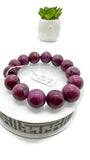 Ruby Bracelet • 15 mm Size • Code D4 • 7.5  Inch Length • AAA Quality • Natural Ruby Round Bracelet