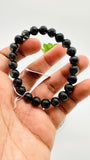 Black Rutile Bracelet • 8 mm Size • Code #C2 • AAAA Quality • 7.5 Inch Length • Natural Rutilated Quartz • Rutile Round Bracelet