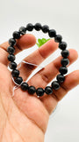 Black Rutile Bracelet • 8 mm Size • Code #C2 • AAAA Quality • 7.5 Inch Length • Natural Rutilated Quartz  • Rutile Round Bracelet